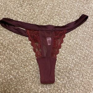 Victoria's Secret Deep Red Lace Thong